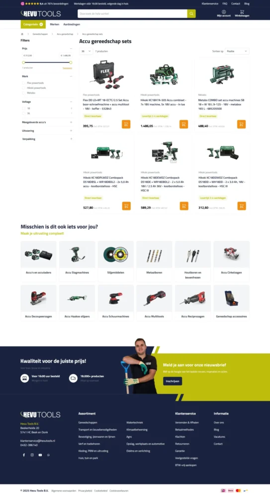 Productoverzicht HEVU Tools