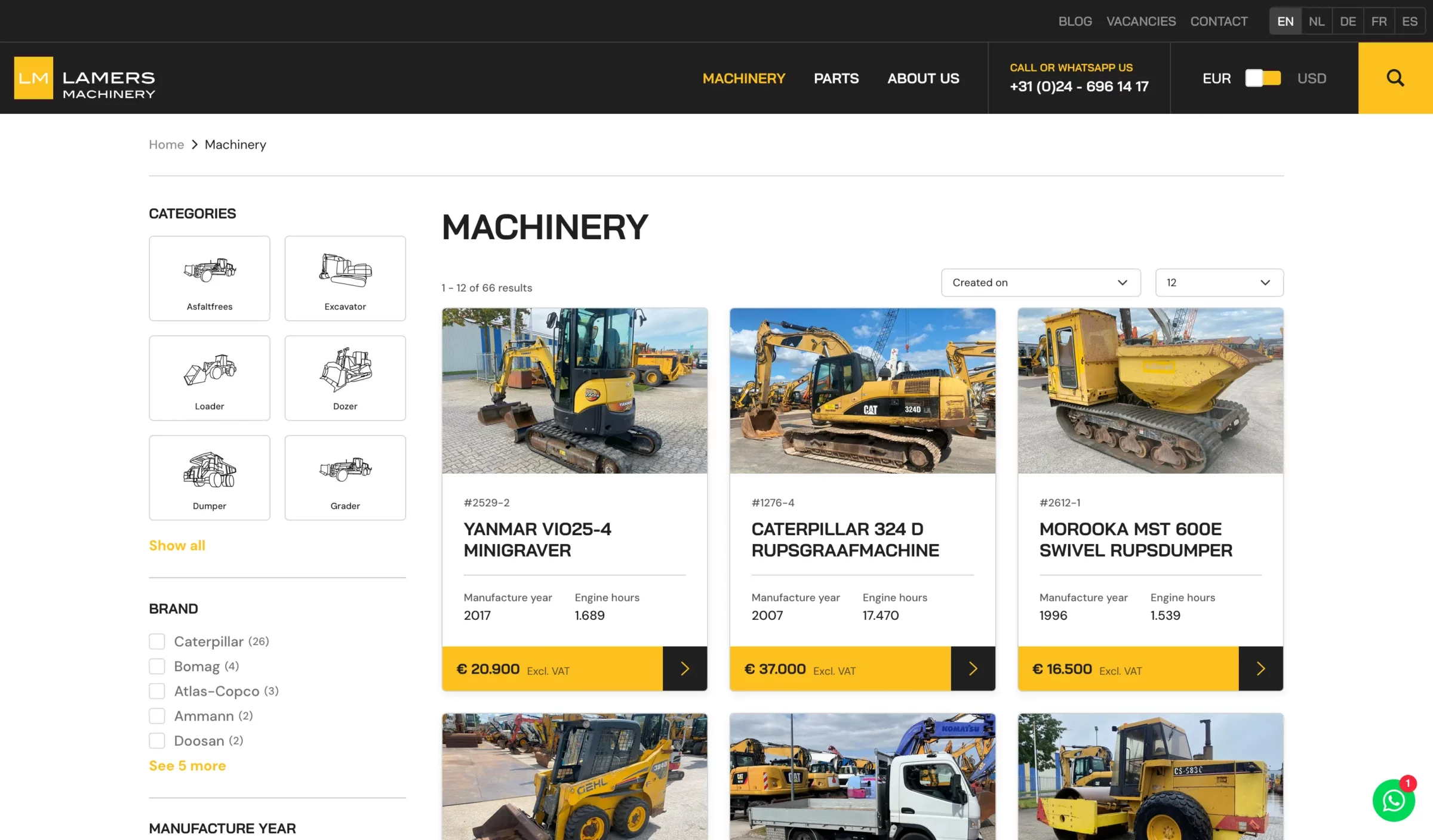 Screenshot Lamers Machinery