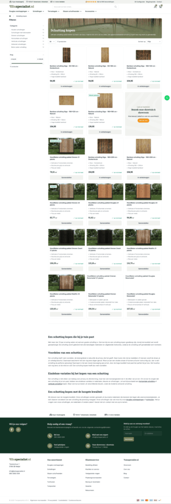 Tuinspecialist.nl - Schutting overzicht